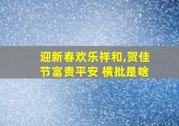 迎新春欢乐祥和,贺佳节富贵平安 横批是啥